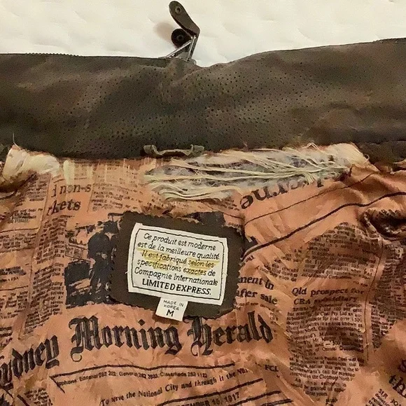 Vintage Leather Jacket w/patches - Picture 10 of 12